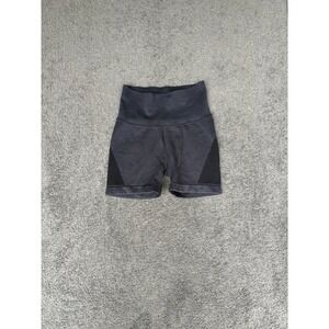 JoyLab Womens Seamless High Waisted Bike Shorts Dark Gray Mesh XS